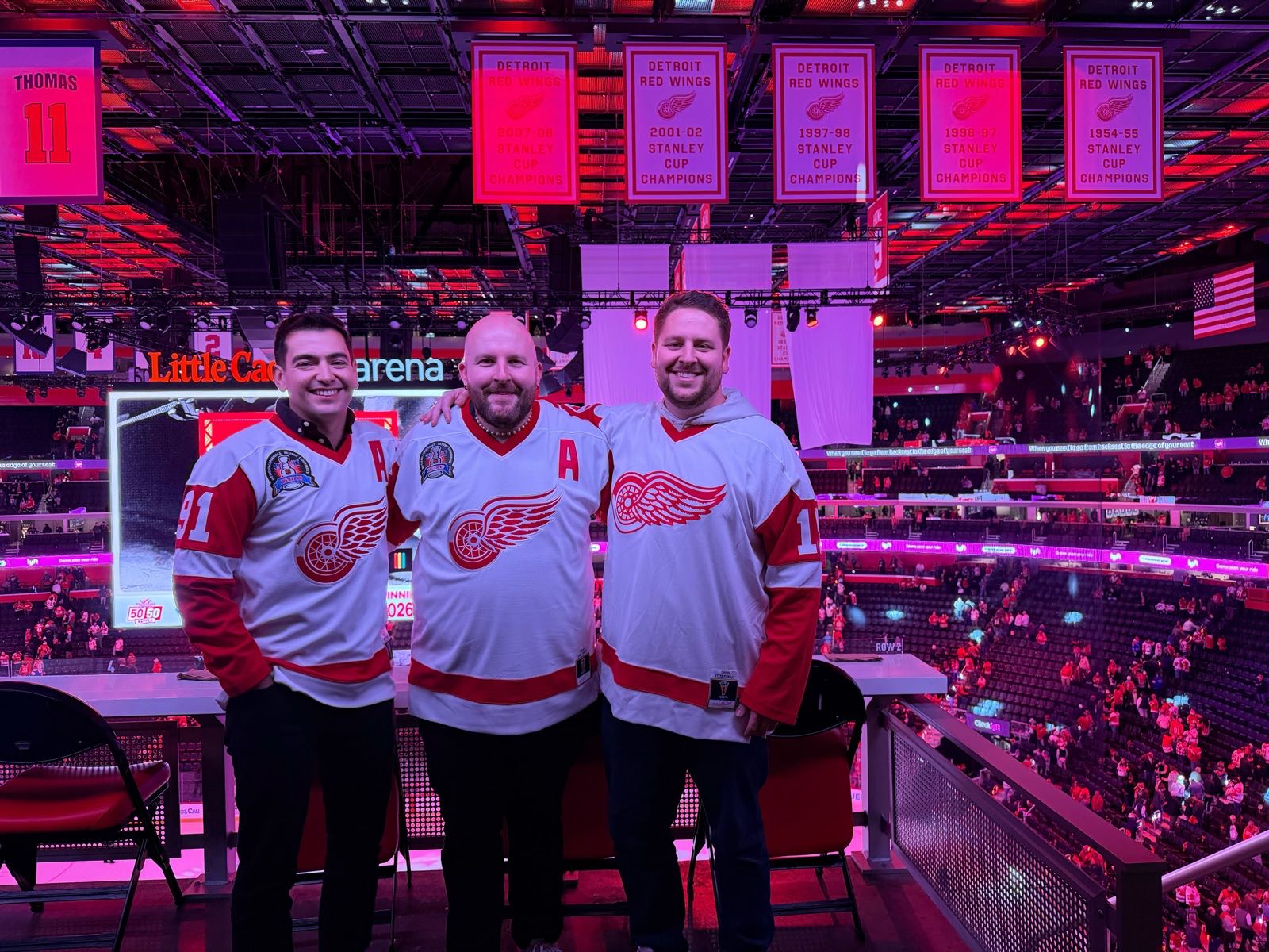 The Ultra team at a Detroit Red Wings game
